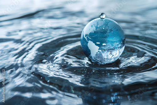 World Water Day concept with a globe in the shape of a drop of water  symbolizing saving water and environmental protection