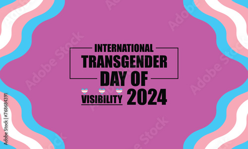International transgender day of visibility text with flag illustration design 