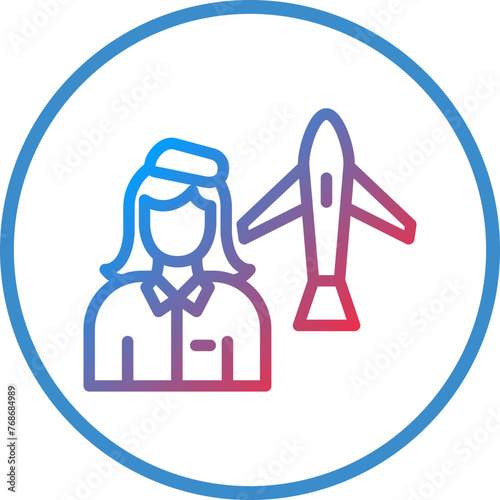Vector Design Flight Attendant Icon Style