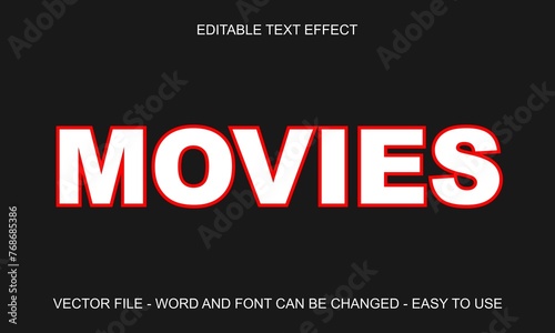 Cinematic movies editable text effect