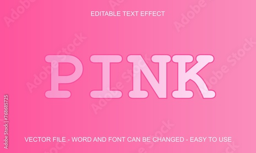 Editable text effect pink mock up, luxury text style
