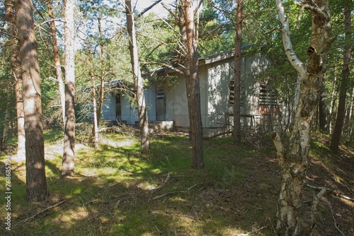 Old abandoned building on the island of Jussar   in summer  Raasepori  Finland.