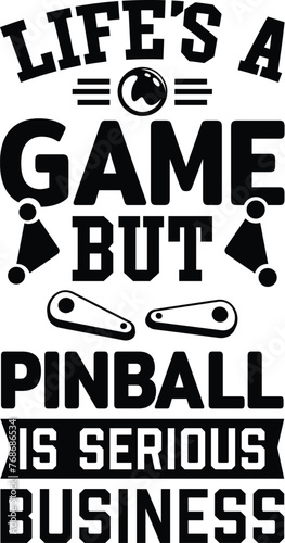 Pinball Vector Illustration Quote, Arcade, Game, Machine, Retro, Vintage