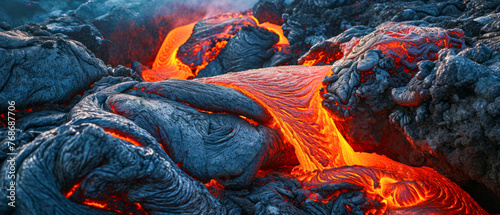 Immerse yourself in the awe-inspiring spectacle of nature's fury as fiery lava flows from the depths of the earth