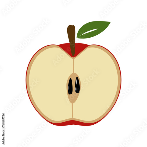 Ilustrasi potongan apel merah...