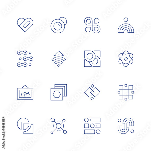 Abstract line icon set on transparent background with editable stroke. Containing abstract, abstractshape, abstractart. photo