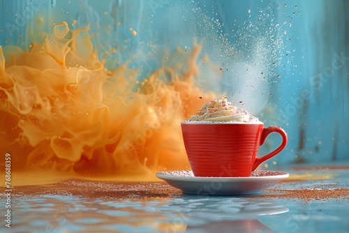 image for commercial coffee branding advertising, trendy, hjgh quailty. generative AI photo