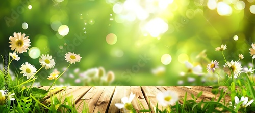 spring background with grass and bokeh © khadija