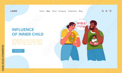 Inner child impact concept. Vector illustration