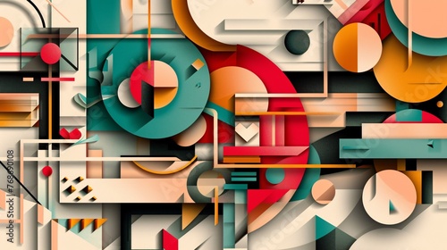  abstract background with colorful geometric shapes and lines