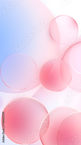 Wallpaper of soft light blue and pink colors bubbles and drops