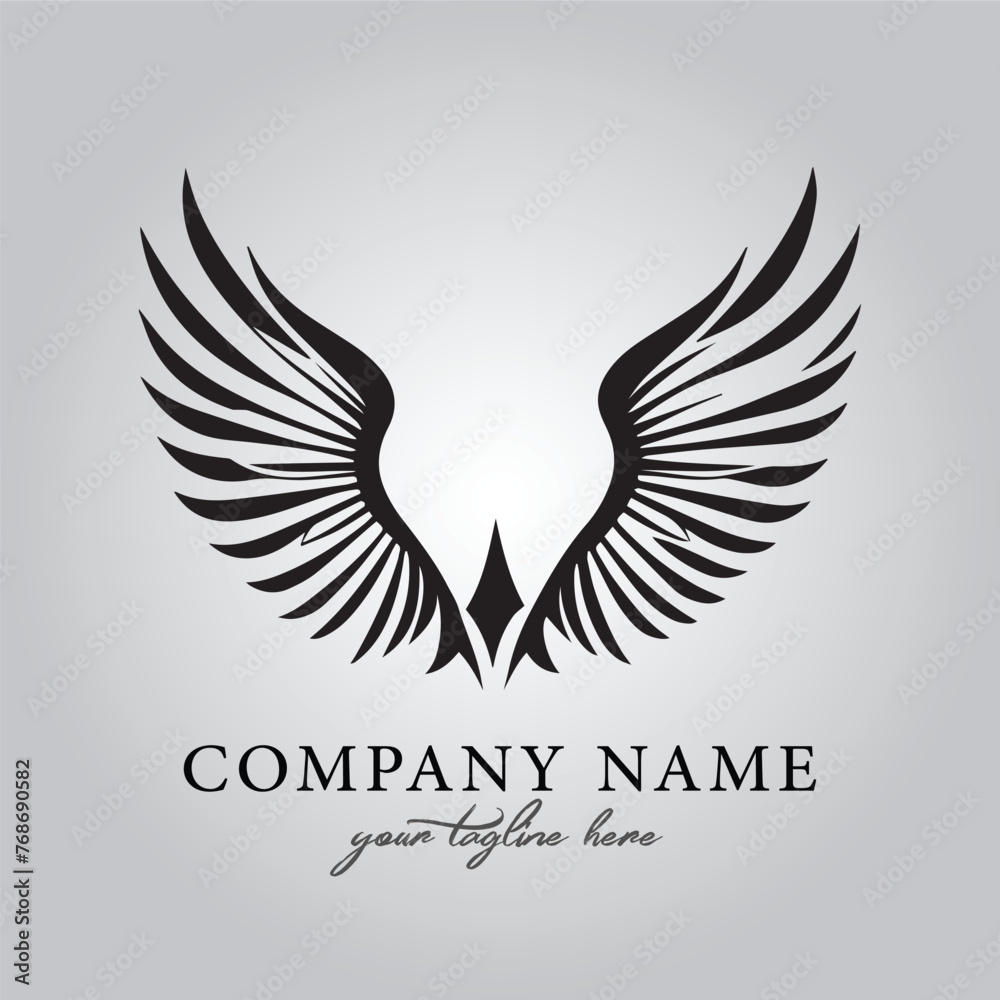 Fototapeta premium Wings icon logo company vector image on the white background