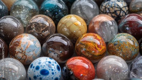 macro closeup of my top high end premium Stone Spheres and mineral Spheres in my collection