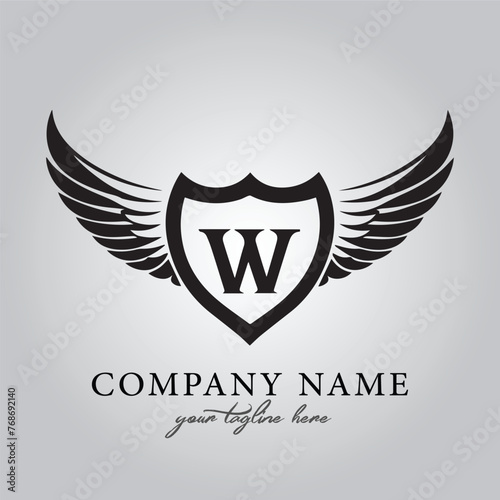 Wings icon logo company vector image on the white background