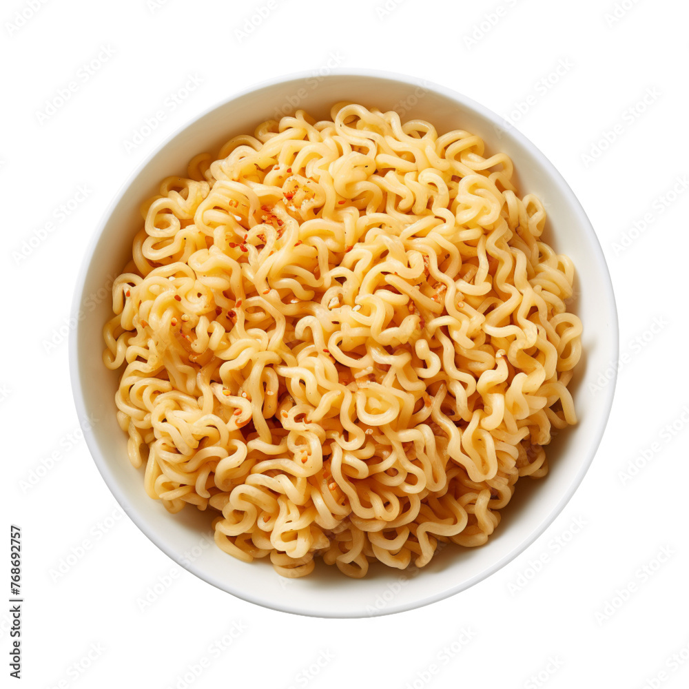 bowl of instant noodles, top view isolated on transparent background bowl of instant noodles, top view isolated on transparent background