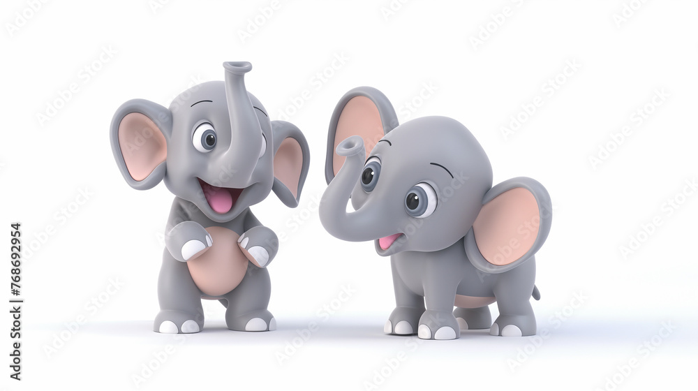Two elephants are standing next to each other, one of which is smiling Two elephants are standing next to each other, one of which is smiling