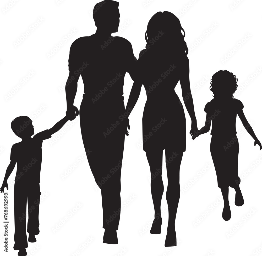 Family silhouette, Vector Illustration

