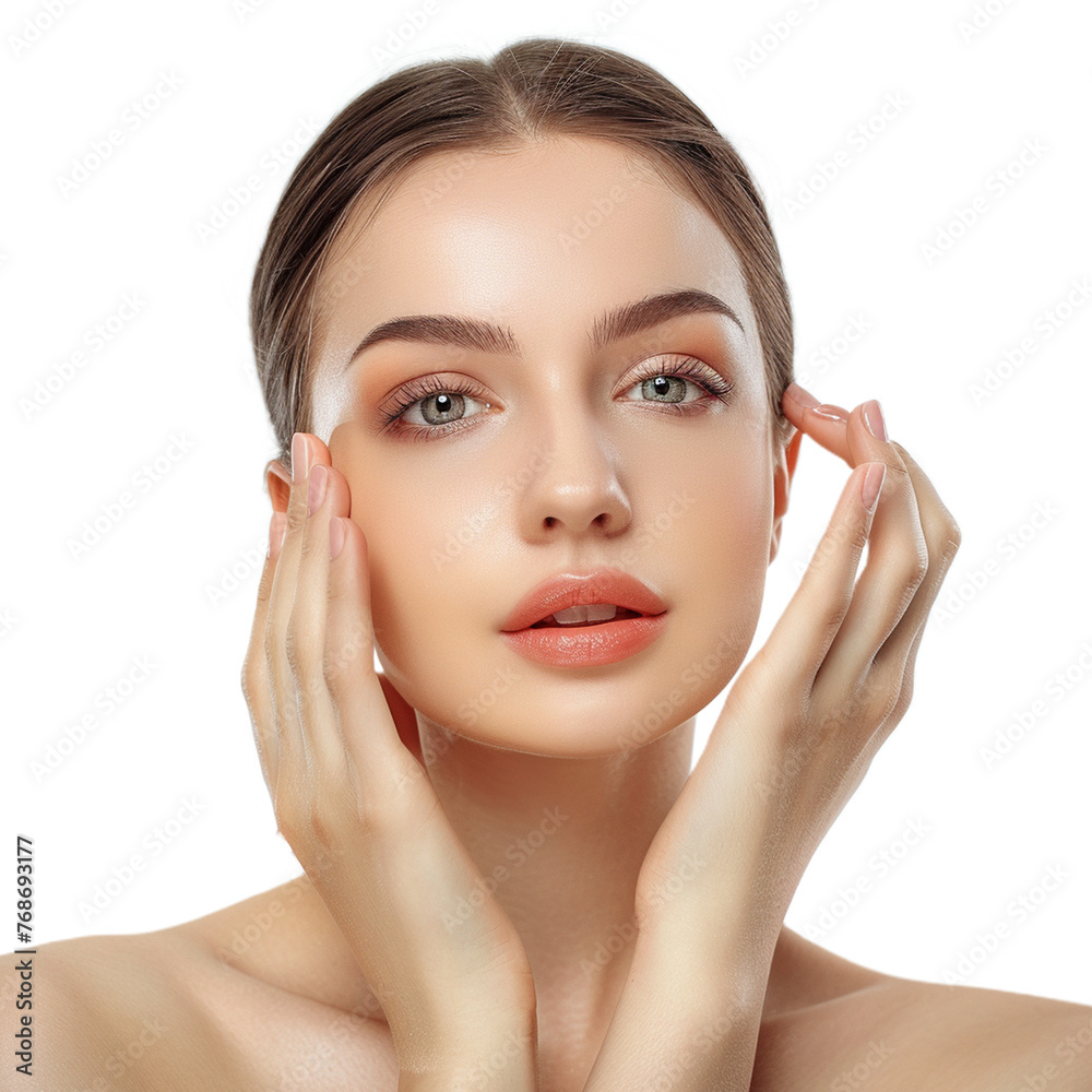 woman in towel with healthy skin and and makep