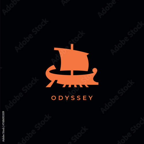 Slika na platnu Odyssey or adventure. Simple shape emblem or icon