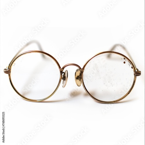 Vintage eyeglasses, isolated on white background, old, classic, retro, nostalgia, 60s, 70s, 80s, 90s, 2000s