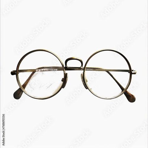 Vintage eyeglasses, isolated on white background, old, classic, retro, nostalgia, 60s, 70s, 80s, 90s, 2000s