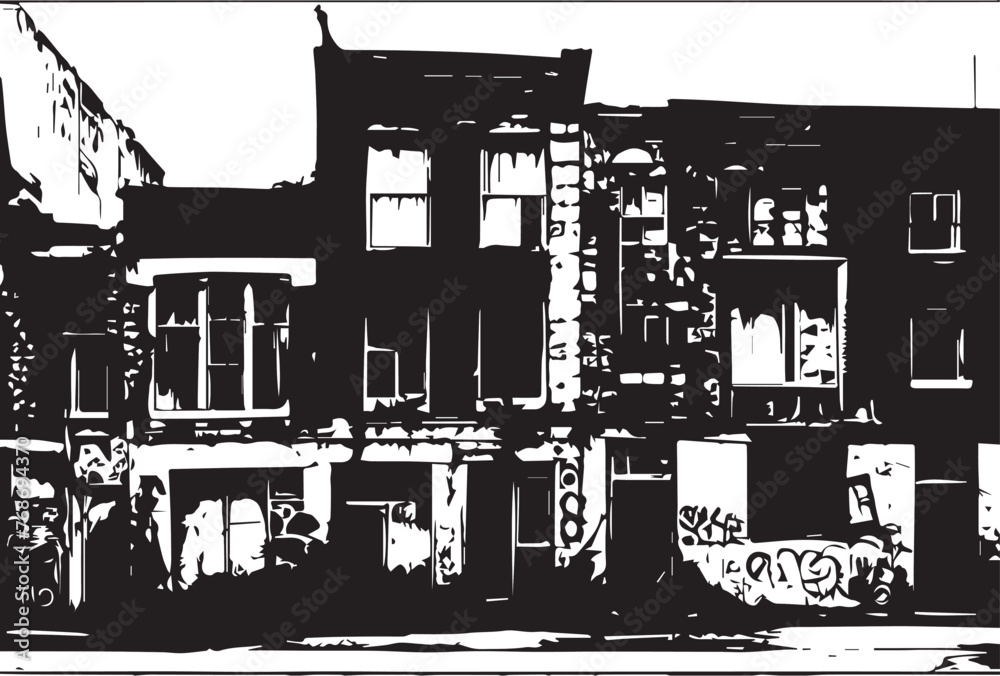 Obraz premium Urban Erosion: Grunge Buildings Texture