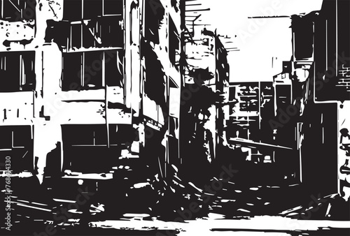 Urban Erosion: Grunge Buildings Texture