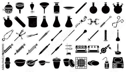 Chemistry and laboratory icon collection.