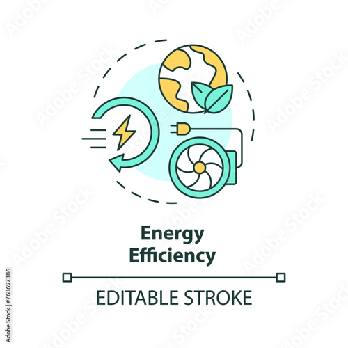 Energy efficiency multi color concept icon. Reducing energy consumption. HVAC system. Round shape line illustration. Abstract idea. Graphic design. Easy to use in promotional material
