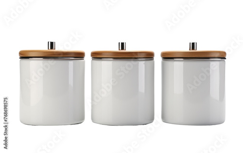 Modern Ceramic Canister Set Isolated on Transparent Background