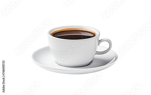 Classic Porcelain Coffee Cup Isolated on Transparent Background