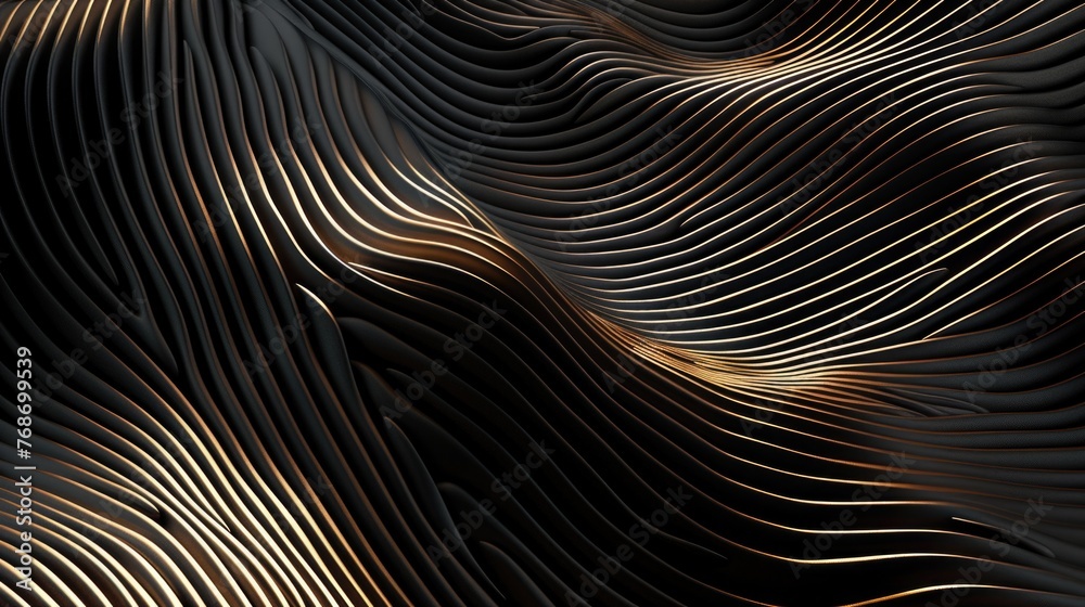 Abstract Wavy Lines on Dark Background Abstract Wavy Lines on Dark Background