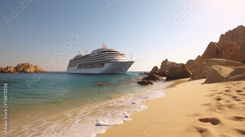 Cruise ship docked in Saint Thomas, AI generated © haizah