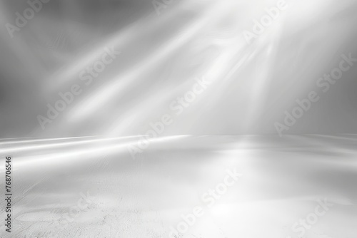 Abstract Gray and White Gradient Background with Bright Light and Grainy Texture, Empty Space, Digital Illustration