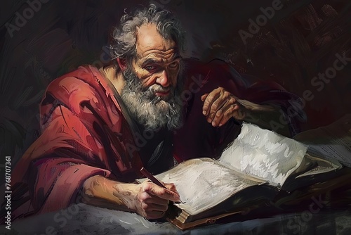 Apostle Paul, Zealous Preacher and New Testament Author, Religious Illustration photo