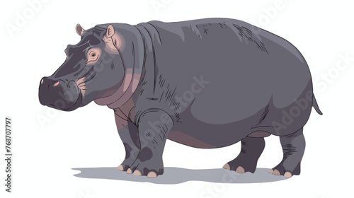 Hippopotamus isolated on white background 