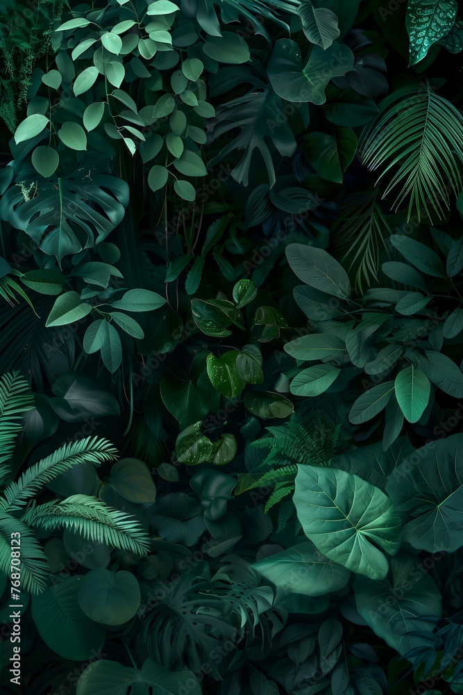 Natural tunnel in tropical jungle forest. Lush, foliage and trees of evergreen dense rain forest. Natural tunnel in tropical jungle forest. Lush, foliage and trees of evergreen dense rain forest.