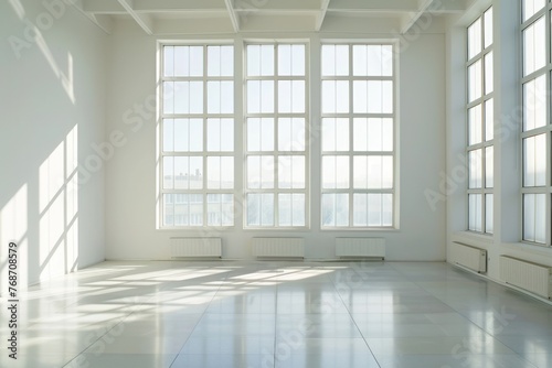 Room with a View: Bright and Airy Office with Big Window, White Walls, and Abundant Light