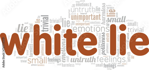 White Lie word cloud conceptual design isolated on white background.