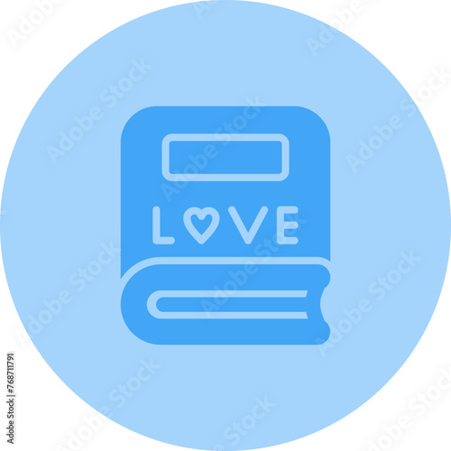 Love story book Vector Icon