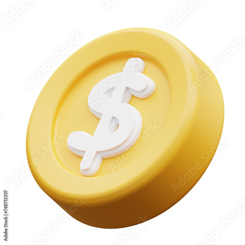 3d illustration dollar coin