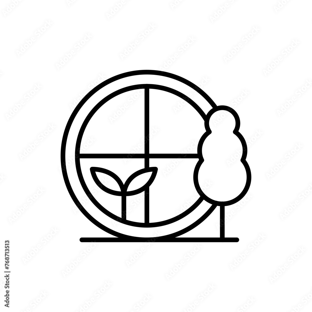 Greenhouse outline icons, minimalist vector illustration ,simple transparent graphic element .Isolated on white background