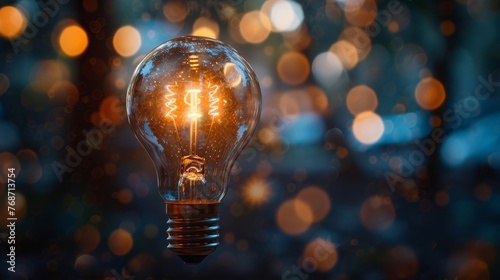 Innovation: A lightbulb glowing brightly