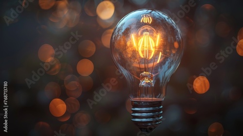 Innovation: A lightbulb shining brightly