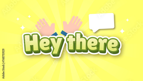 Green yellow and white hey there 3d editable text effect - font style