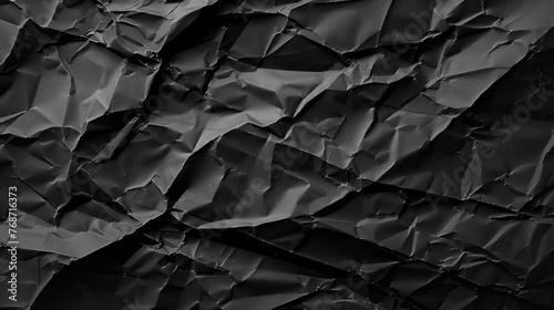 Abstract Black Wrinkled Paper Texture