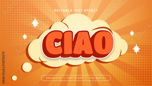 Orange yellow and red ciao 3d editable text effect - font style