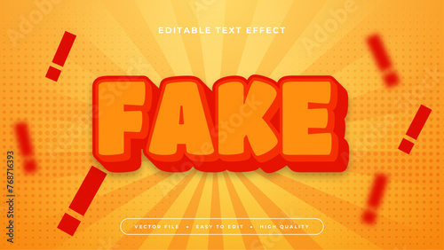 Orange and red fake 3d editable text effect - font style