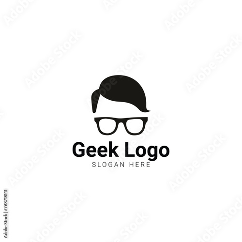 Minimalist Geek Glasses Logo Design