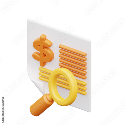 3d illustration of financial analysis